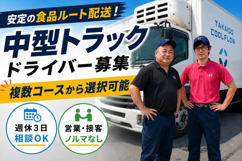 TAKAIDOクールフロー株式会社 瑞穂物流センター 中型ドライバー